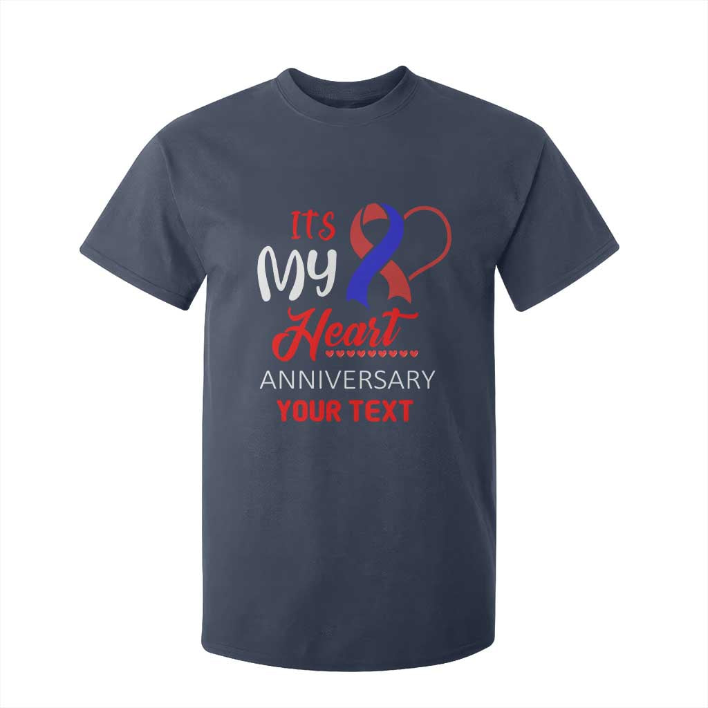 Personalized CHD Awareness T Shirt For Kid Custom Text It's My Heart Anniversary TS11 Navy Print Your Wear