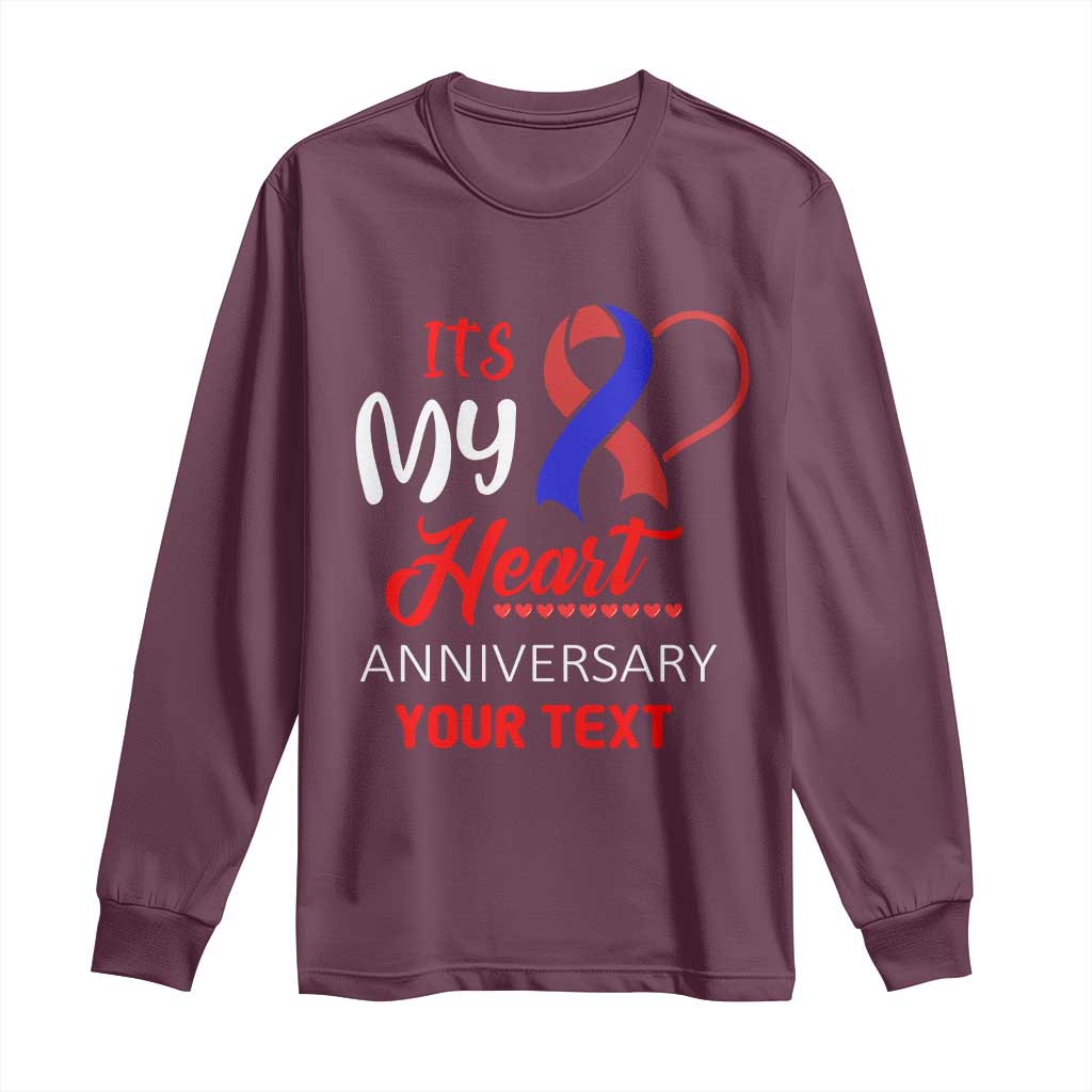 Personalized CHD Awareness Long Sleeve Shirt Custom Text It's My Heart Anniversary TS11 Maroon Print Your Wear