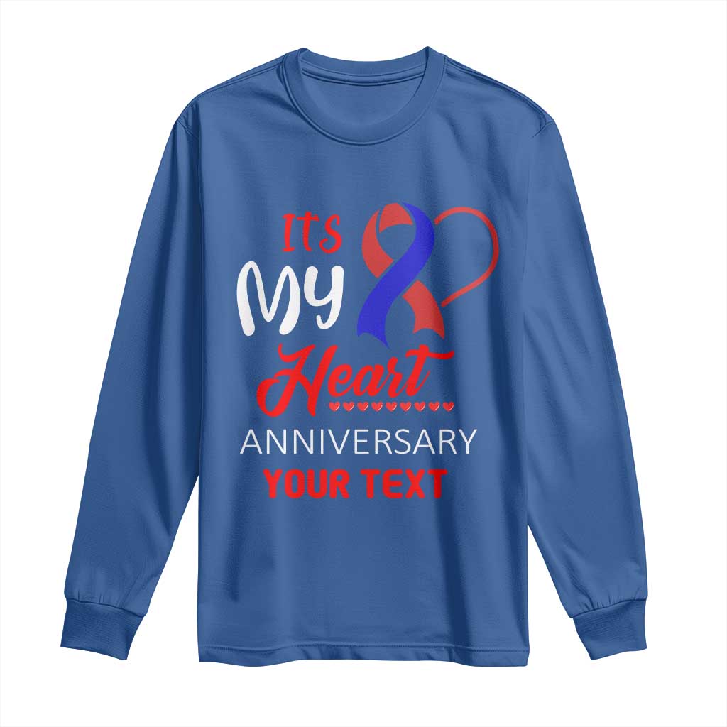Personalized CHD Awareness Long Sleeve Shirt Custom Text It's My Heart Anniversary TS11 Royal Blue Print Your Wear