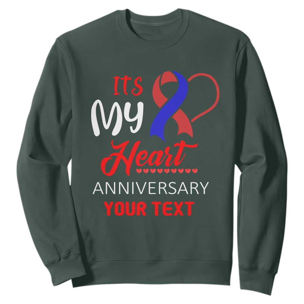 Personalized CHD Awareness Sweatshirt Custom Text It's My Heart Anniversary TS11 Dark Forest Green Print Your Wear