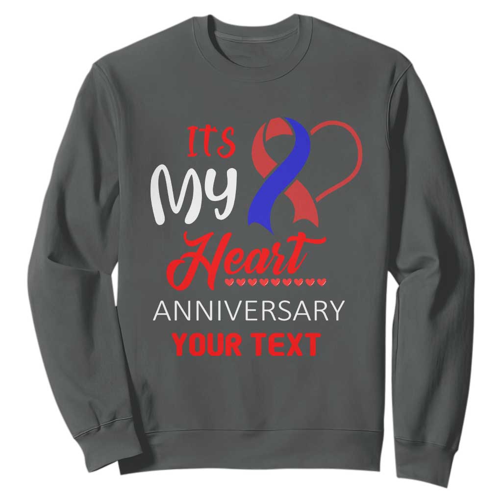 Personalized CHD Awareness Sweatshirt Custom Text It's My Heart Anniversary TS11 Dark Heather Print Your Wear