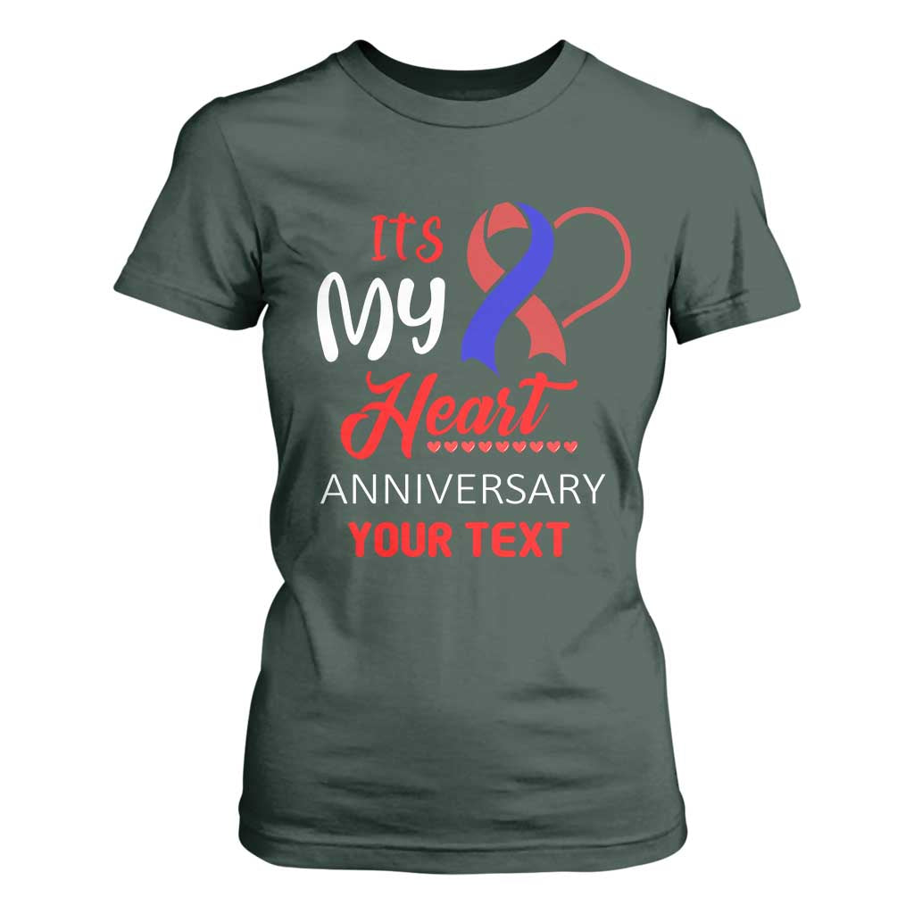 Personalized CHD Awareness T Shirt For Women Custom Text It's My Heart Anniversary TS11 Dark Forest Green Print Your Wear
