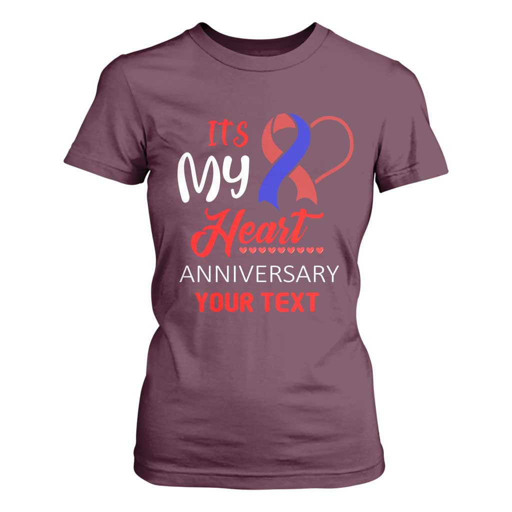 Personalized CHD Awareness T Shirt For Women Custom Text It's My Heart Anniversary TS11 Maroon Print Your Wear