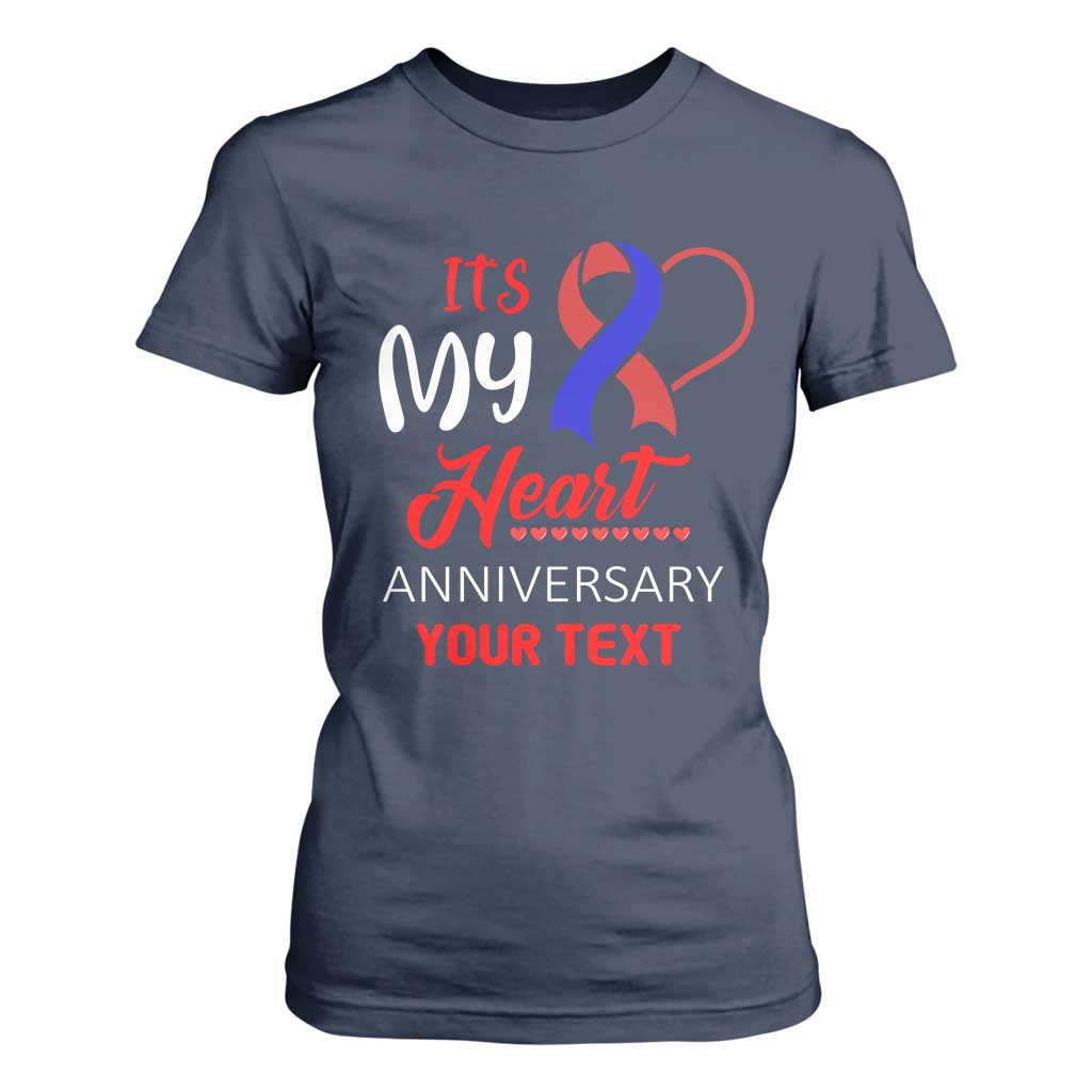 Personalized CHD Awareness T Shirt For Women Custom Text It's My Heart Anniversary TS11 Navy Print Your Wear