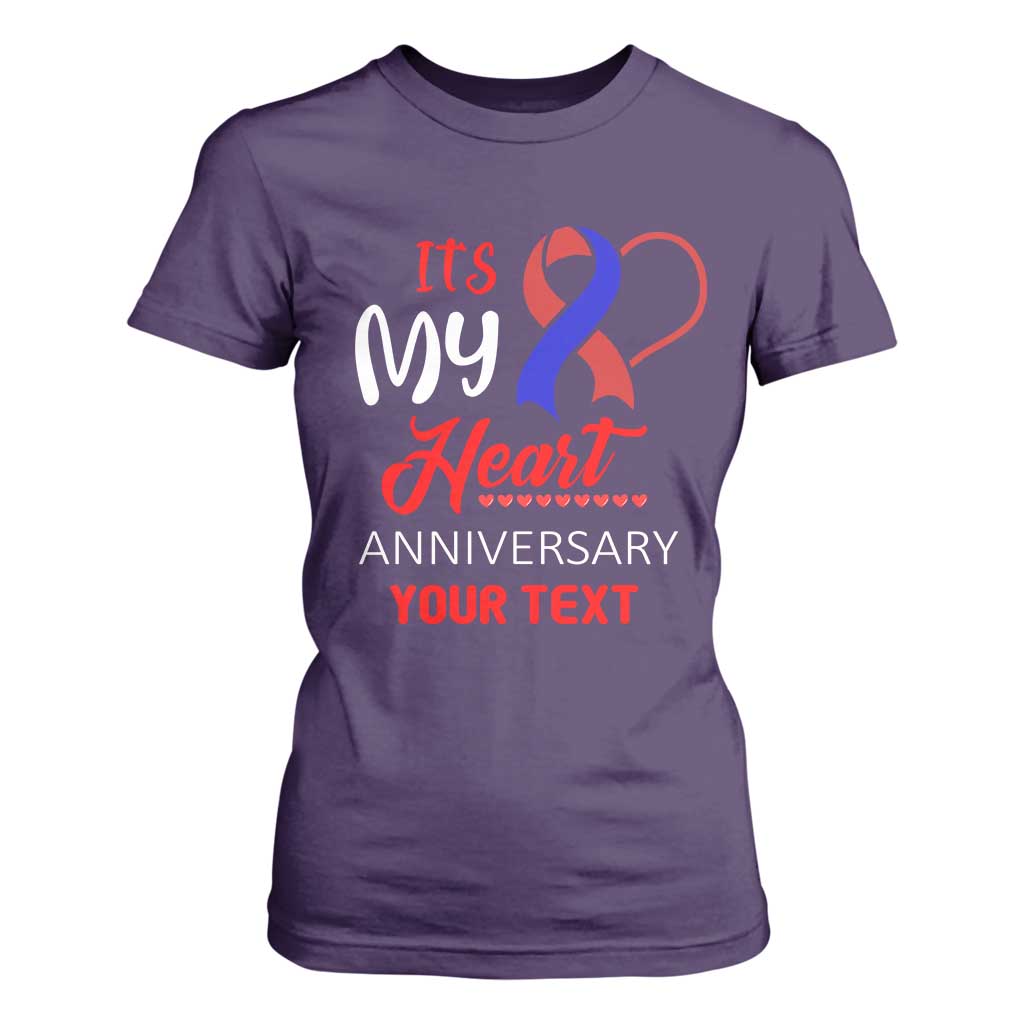 Personalized CHD Awareness T Shirt For Women Custom Text It's My Heart Anniversary TS11 Purple Print Your Wear