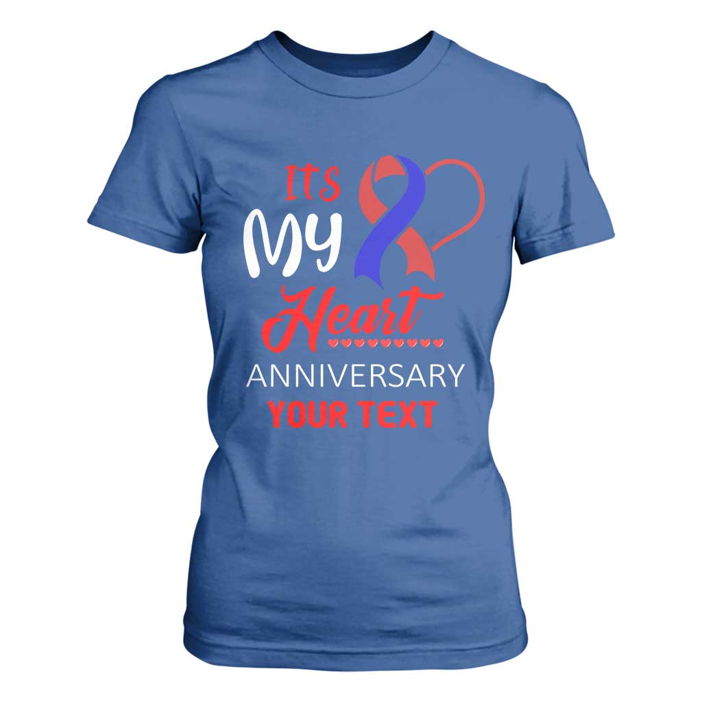 Personalized CHD Awareness T Shirt For Women Custom Text It's My Heart Anniversary TS11 Royal Blue Print Your Wear
