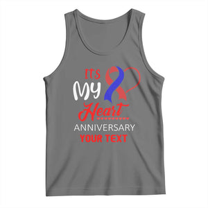 Personalized CHD Awareness Tank Top Custom Text It's My Heart Anniversary TS11 Black Heather Print Your Wear