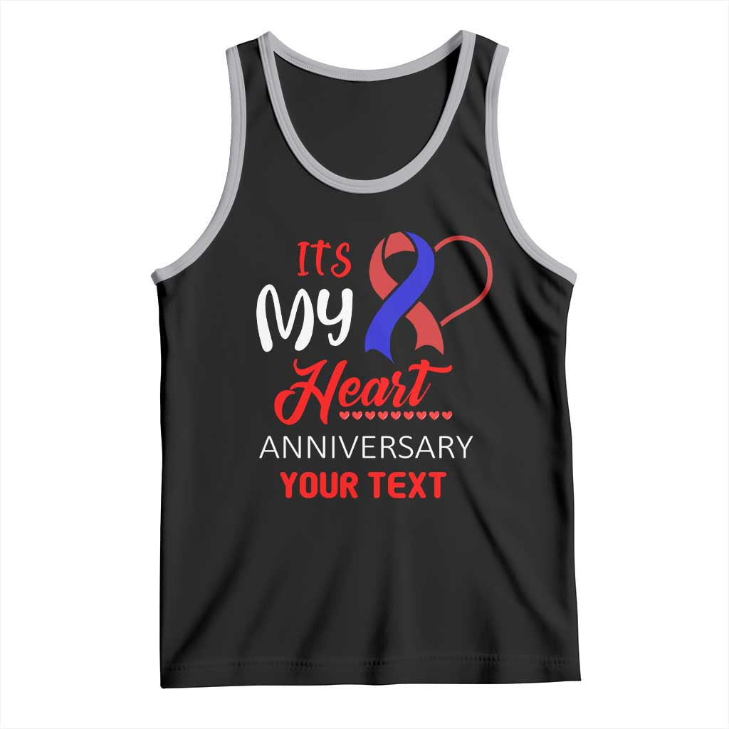 Personalized CHD Awareness Tank Top Custom Text It's My Heart Anniversary TS11 Black Athletic Heather Print Your Wear