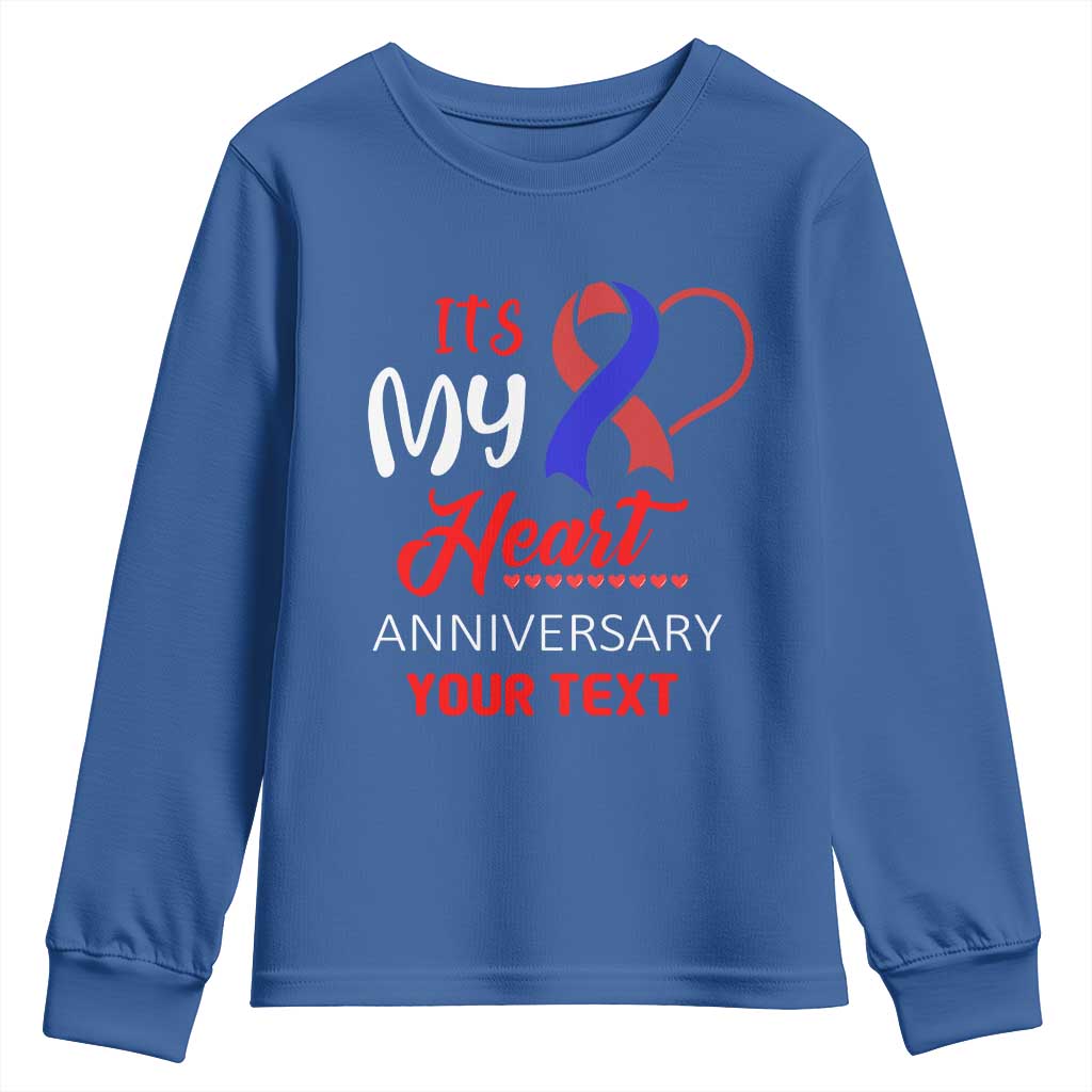 Personalized CHD Awareness Youth Sweatshirt Custom Text It's My Heart Anniversary TS11 Royal Blue Print Your Wear