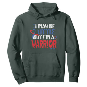 Congenital Heart Disease CHD Awareness Hoodie I May Be Little But I'm A Warrior TS11 Dark Forest Green Print Your Wear