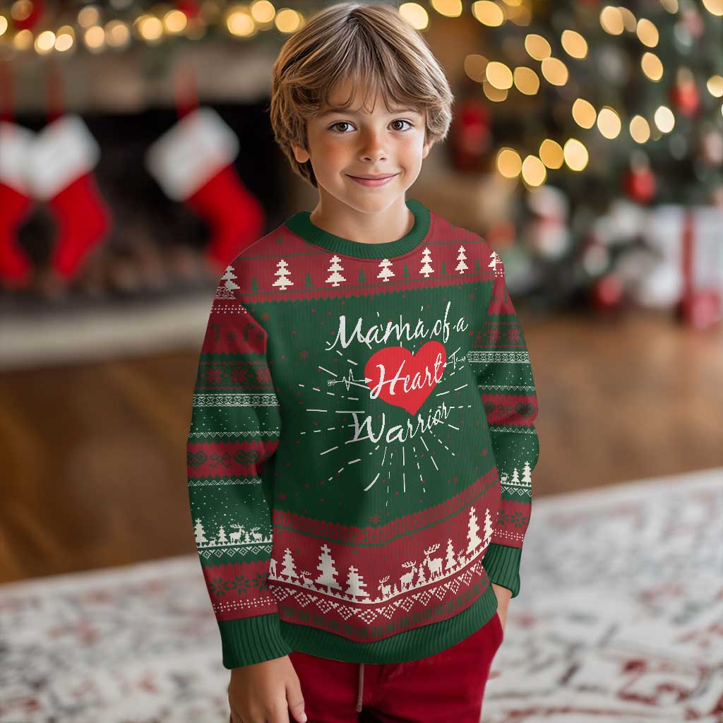 Mama Of A Heart Warrior Knit Sweatshirt CHD Awareness Heart TS11 Christmas Print Your Wear