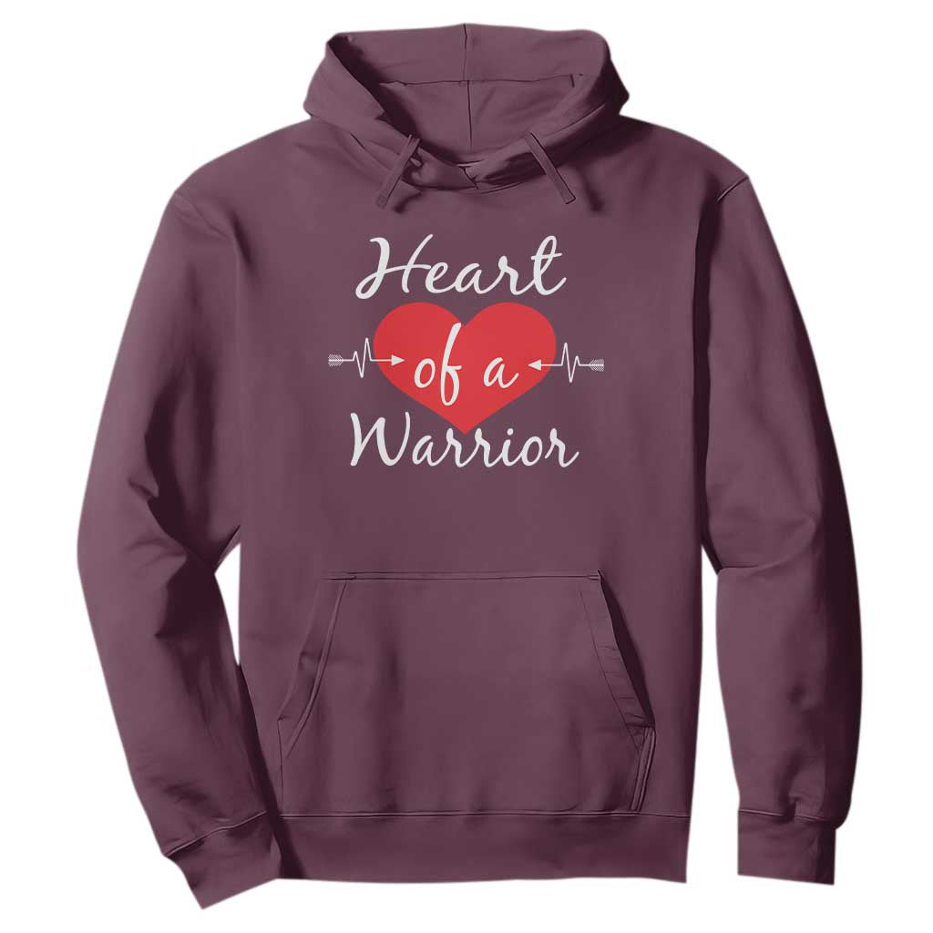 Heart Of A Warrior Hoodie CHD Awareness Heart TS11 Maroon Print Your Wear