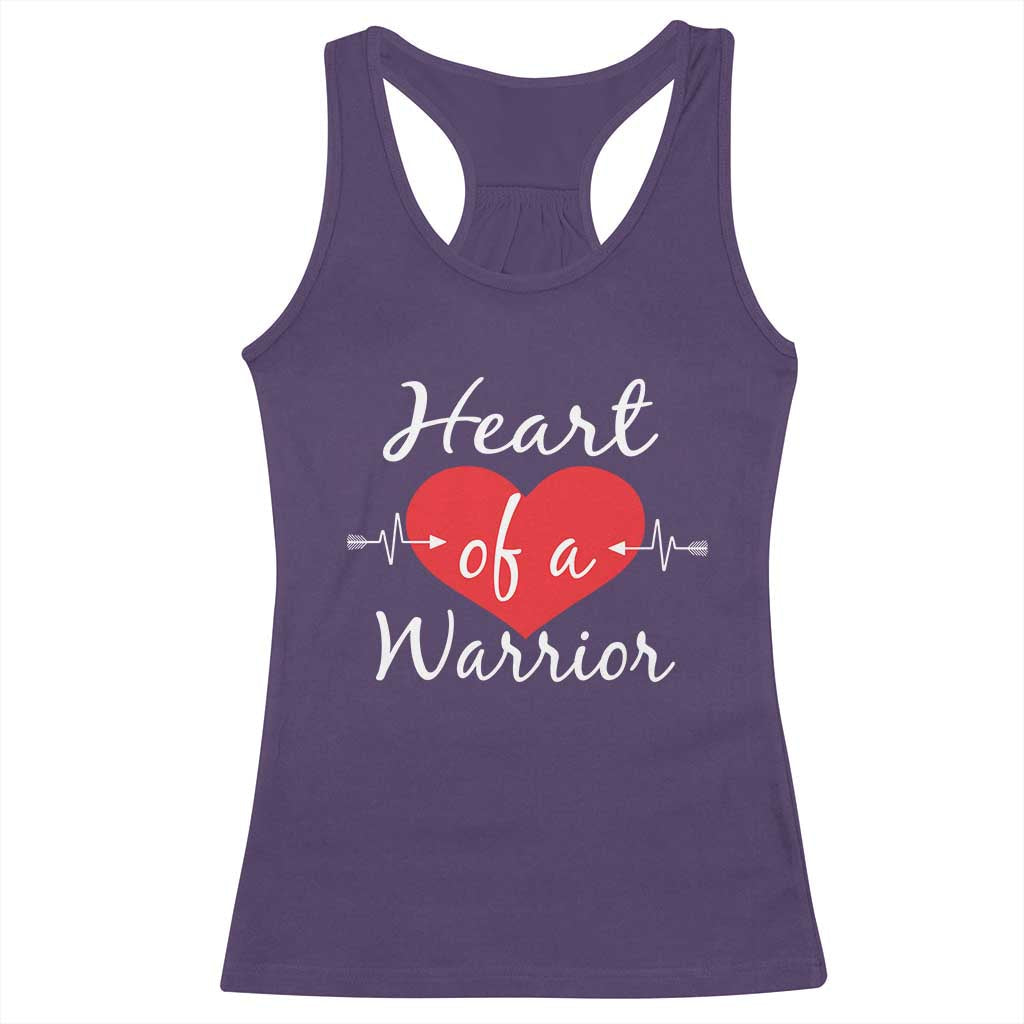 Heart Of A Warrior Racerback Tank Top CHD Awareness Heart TS11 Purple Print Your Wear