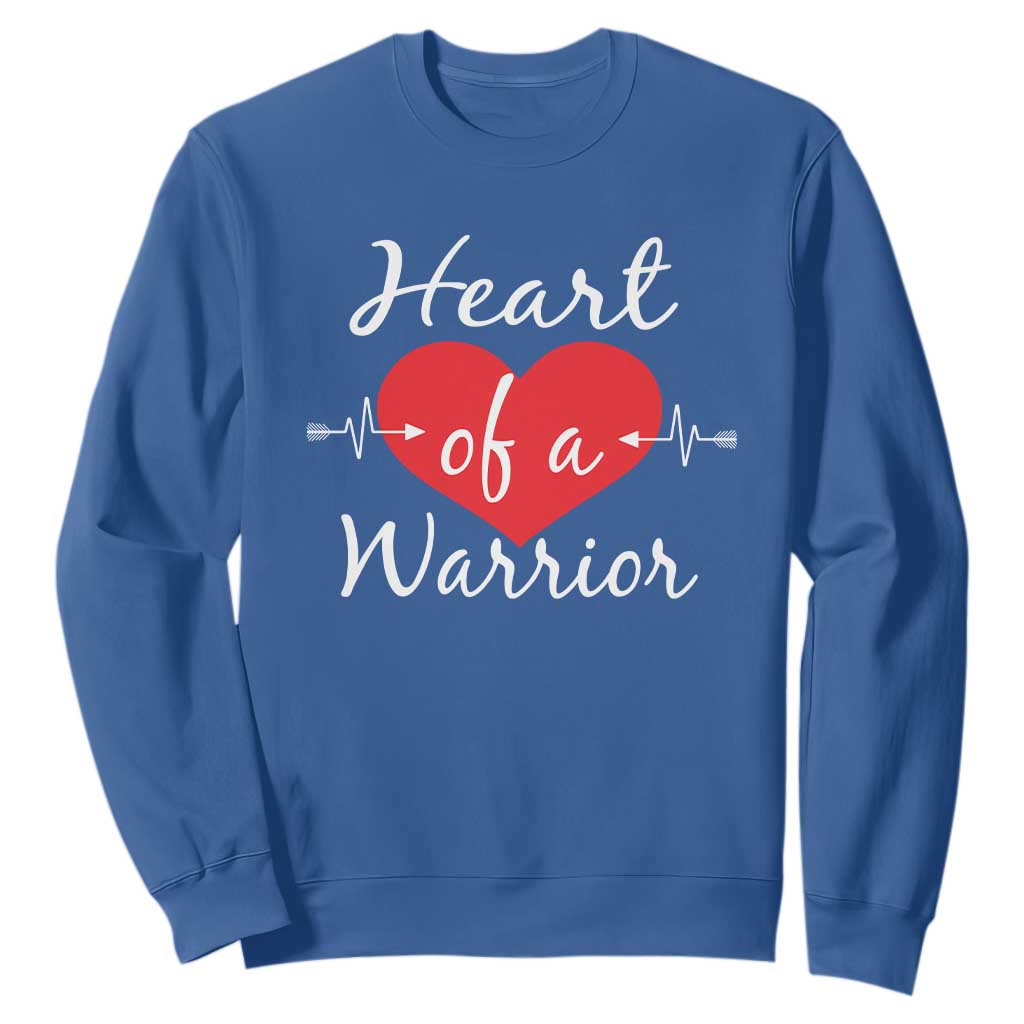 Heart Of A Warrior Sweatshirt CHD Awareness Heart TS11 Royal Blue Print Your Wear