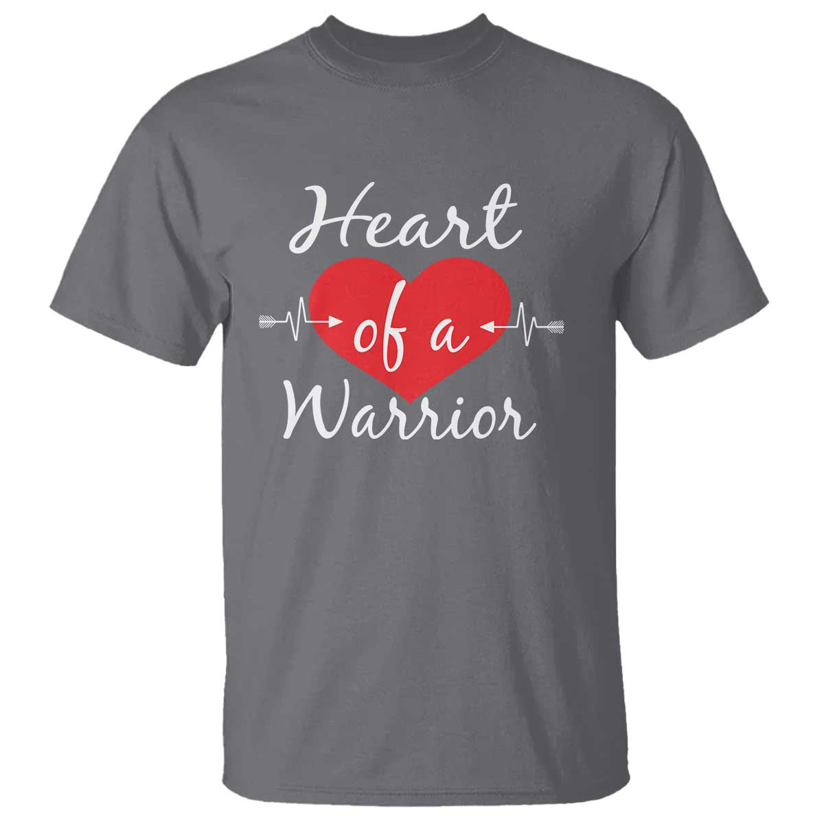 Heart Of A Warrior T Shirt CHD Awareness Heart TS11 Charcoal Print Your Wear
