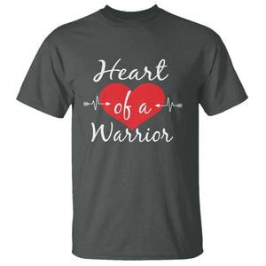 Heart Of A Warrior T Shirt CHD Awareness Heart TS11 Dark Heather Print Your Wear