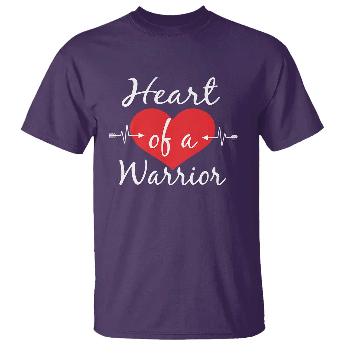 Heart Of A Warrior T Shirt CHD Awareness Heart TS11 Purple Print Your Wear