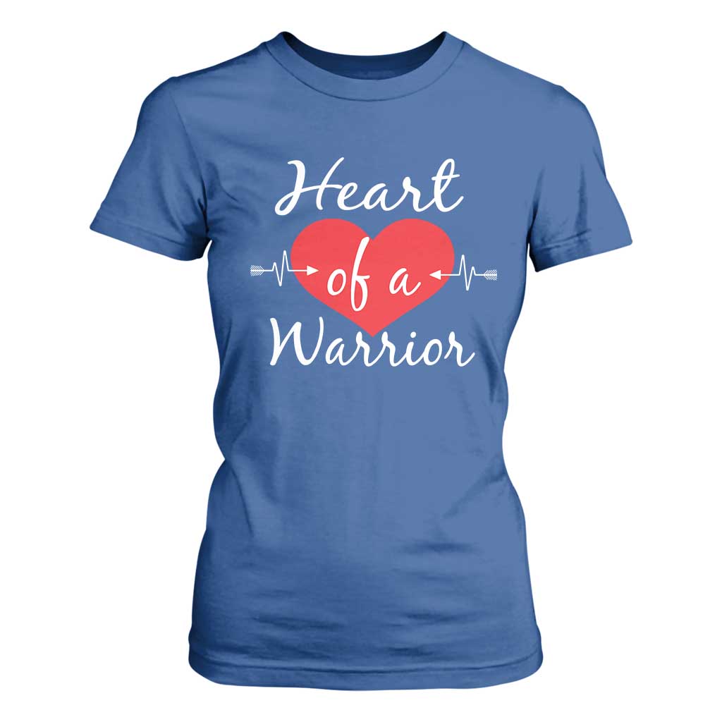 Heart Of A Warrior T Shirt For Women CHD Awareness Heart TS11 Royal Blue Print Your Wear