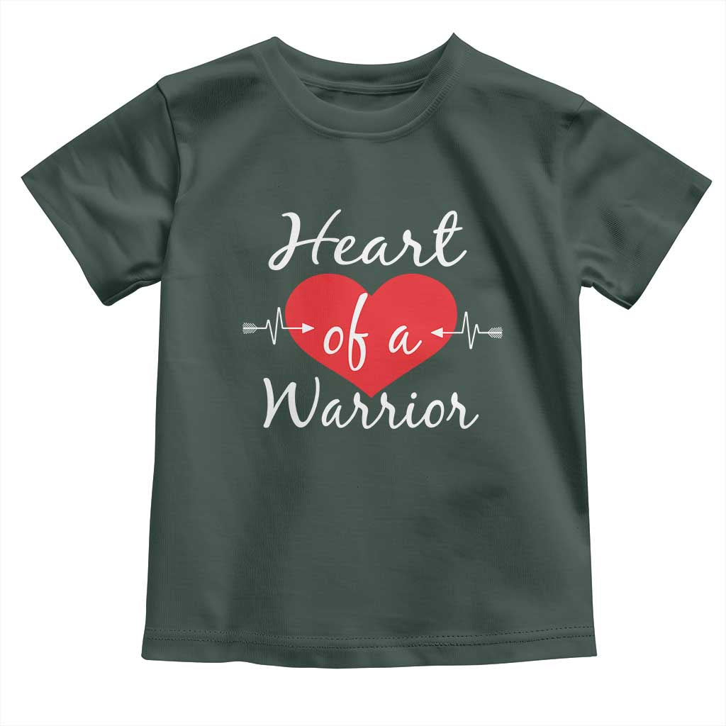 Heart Of A Warrior Toddler T Shirt CHD Awareness Heart TS11 Dark Forest Green Print Your Wear