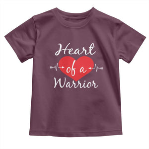 Heart Of A Warrior Toddler T Shirt CHD Awareness Heart TS11 Maroon Print Your Wear