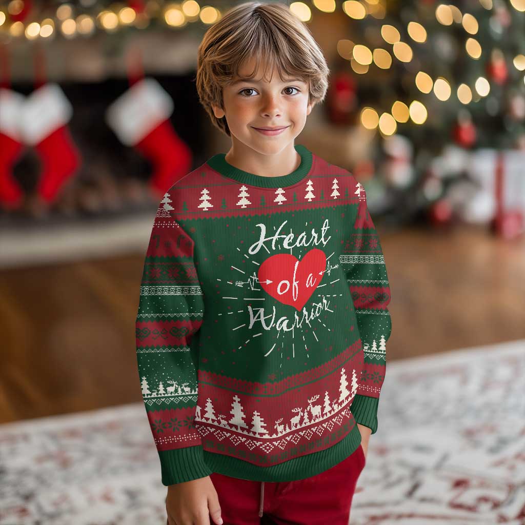 Heart Of A Warrior Knit Sweatshirt CHD Awareness Heart TS11 Christmas Print Your Wear