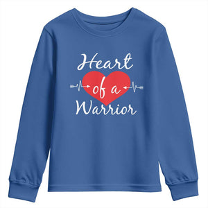 Heart Of A Warrior Youth Sweatshirt CHD Awareness Heart TS11 Royal Blue Print Your Wear