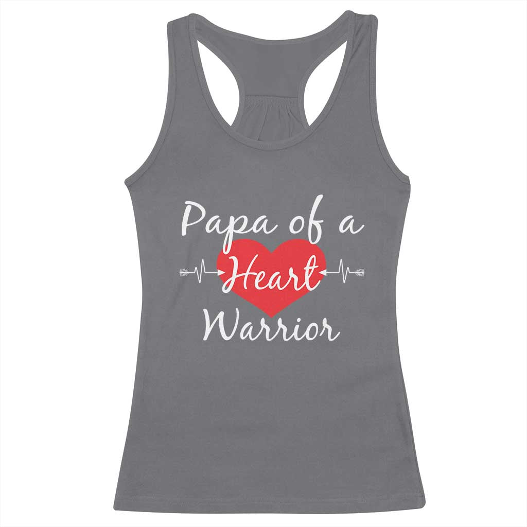 Papa Of A Heart Warrior Racerback Tank Top CHD Awareness Heart TS11 Charcoal Print Your Wear