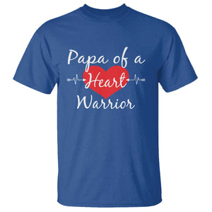 Papa Of A Heart Warrior T Shirt CHD Awareness Heart TS11 Royal Blue Print Your Wear