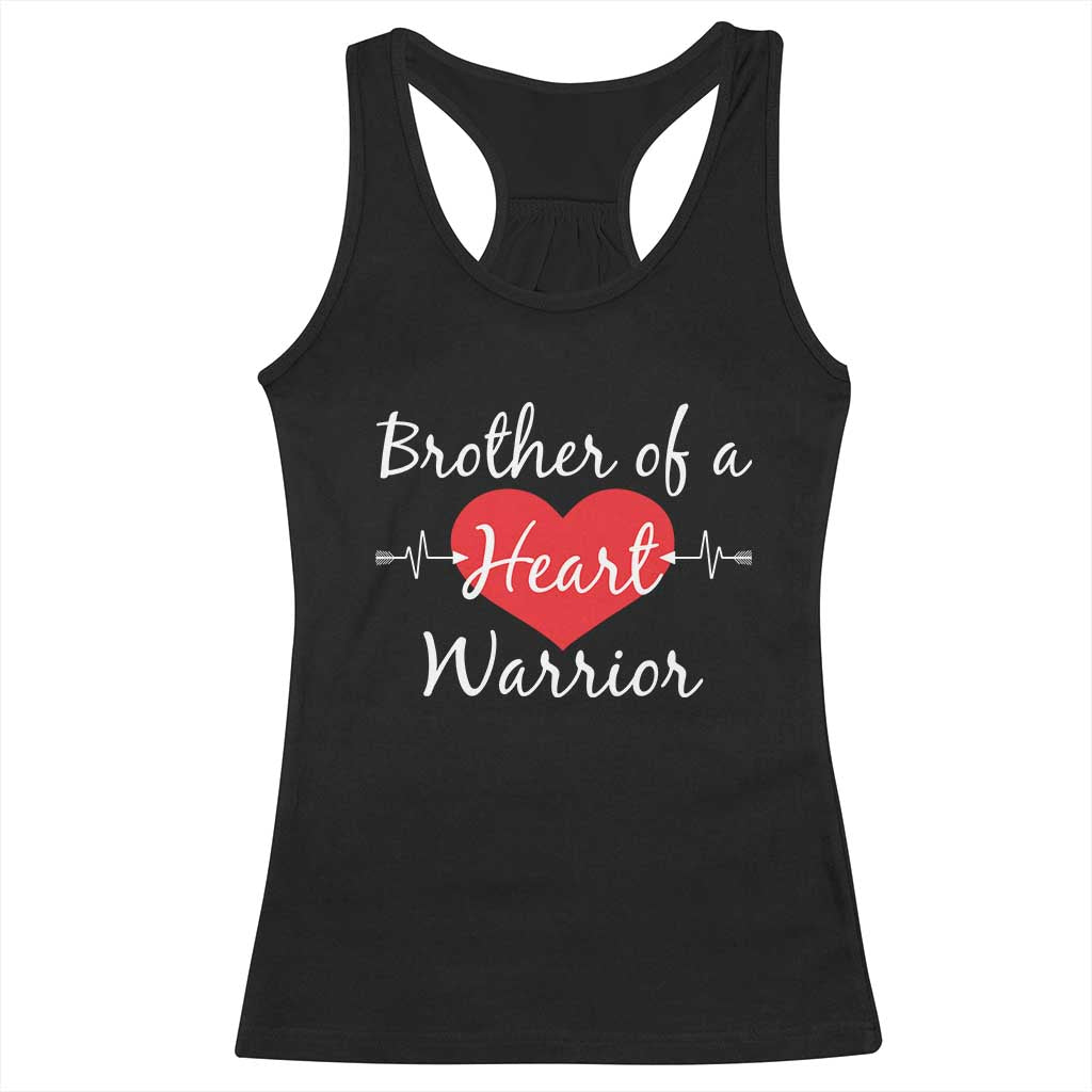 Brother Of A Heart Warrior Racerback Tank Top CHD Awareness Heart TS11 Black Print Your Wear