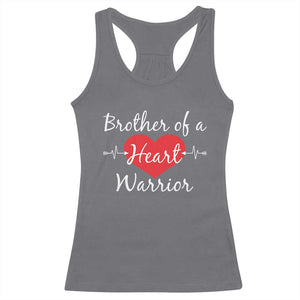 Brother Of A Heart Warrior Racerback Tank Top CHD Awareness Heart TS11 Charcoal Print Your Wear