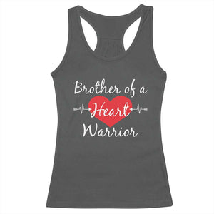 Brother Of A Heart Warrior Racerback Tank Top CHD Awareness Heart TS11 Dark Heather Print Your Wear