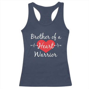 Brother Of A Heart Warrior Racerback Tank Top CHD Awareness Heart TS11 Navy Print Your Wear