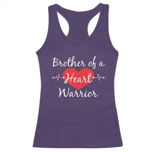 Brother Of A Heart Warrior Racerback Tank Top CHD Awareness Heart TS11 Purple Print Your Wear