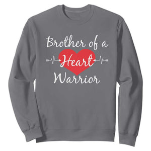 Brother Of A Heart Warrior Sweatshirt CHD Awareness Heart TS11 Charcoal Print Your Wear