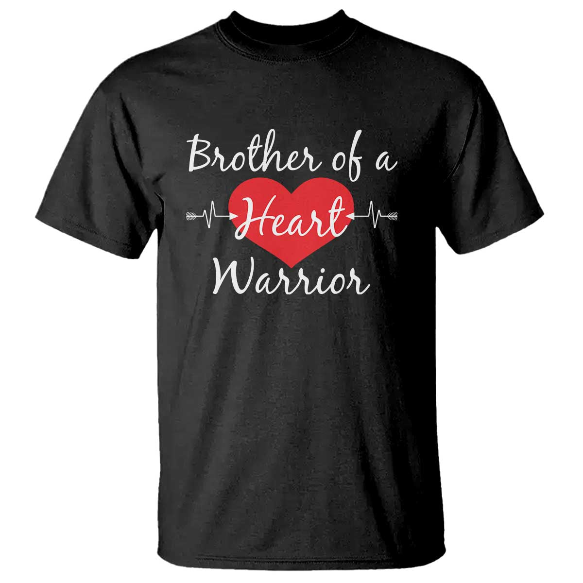 Brother Of A Heart Warrior T Shirt CHD Awareness Heart TS11 Black Print Your Wear