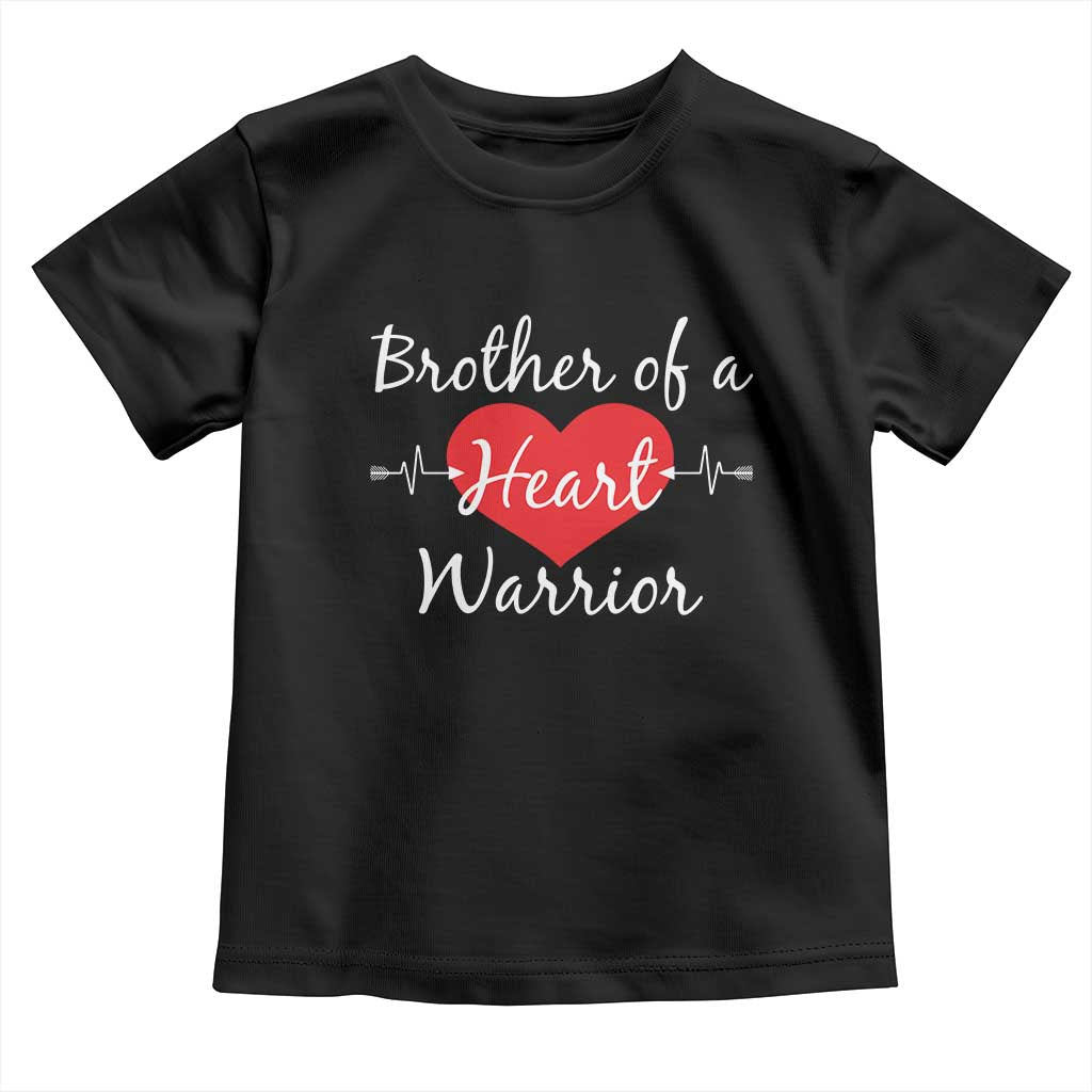Brother Of A Heart Warrior Toddler T Shirt CHD Awareness Heart TS11 Black Print Your Wear