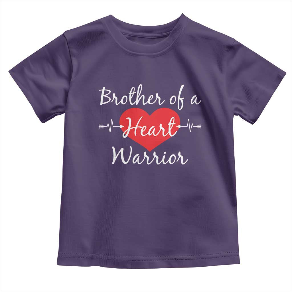 Brother Of A Heart Warrior Toddler T Shirt CHD Awareness Heart TS11 Purple Print Your Wear