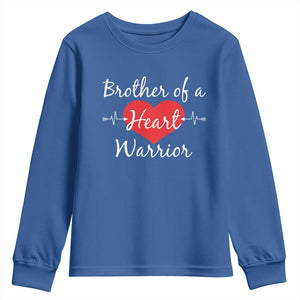 Brother Of A Heart Warrior Youth Sweatshirt CHD Awareness Heart TS11 Royal Blue Print Your Wear