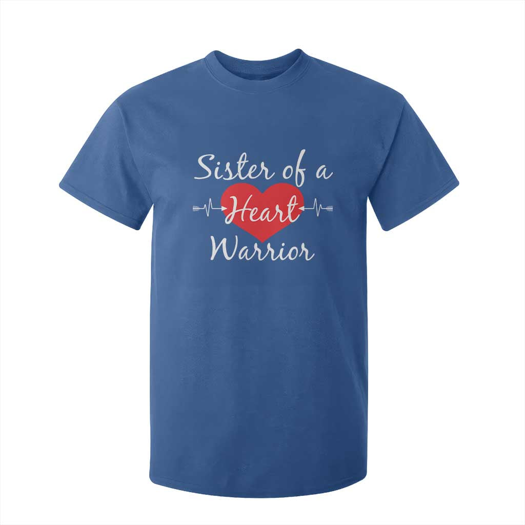 Sister Of A Heart Warrior T Shirt For Kid CHD Awareness Heart TS11 Royal Blue Print Your Wear