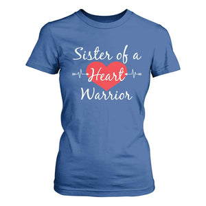 Sister Of A Heart Warrior T Shirt For Women CHD Awareness Heart TS11 Royal Blue Print Your Wear