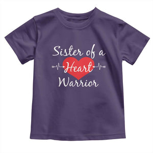 Sister Of A Heart Warrior Toddler T Shirt CHD Awareness Heart TS11 Purple Print Your Wear