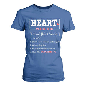 Heart Warrior Definition T Shirt For Women Congenital Heart Disease CHD Awareness TS11 Royal Blue Print Your Wear
