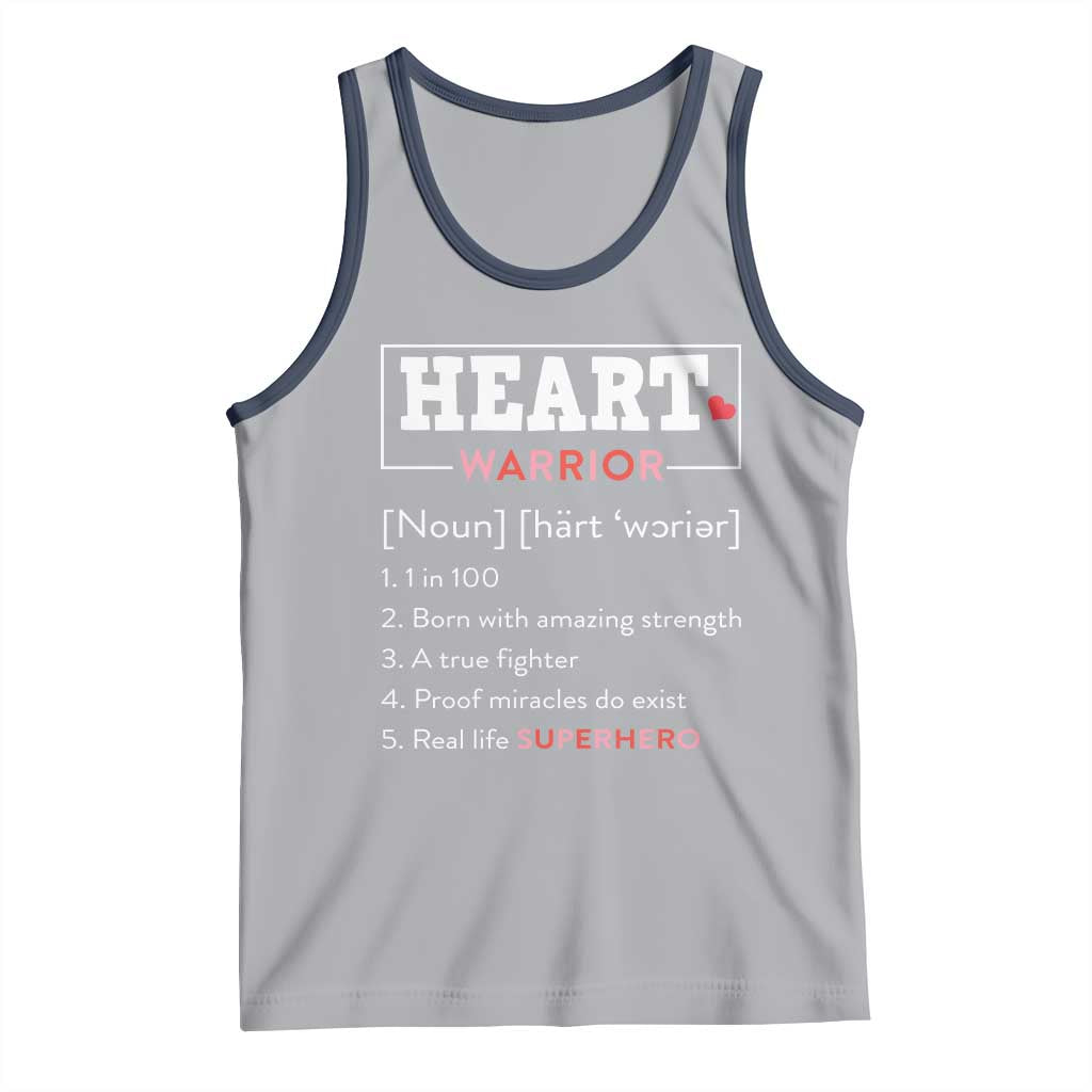 Heart Warrior Definition Tank Top Congenital Heart Disease CHD Awareness TS11 Athletic Heather Navy Print Your Wear