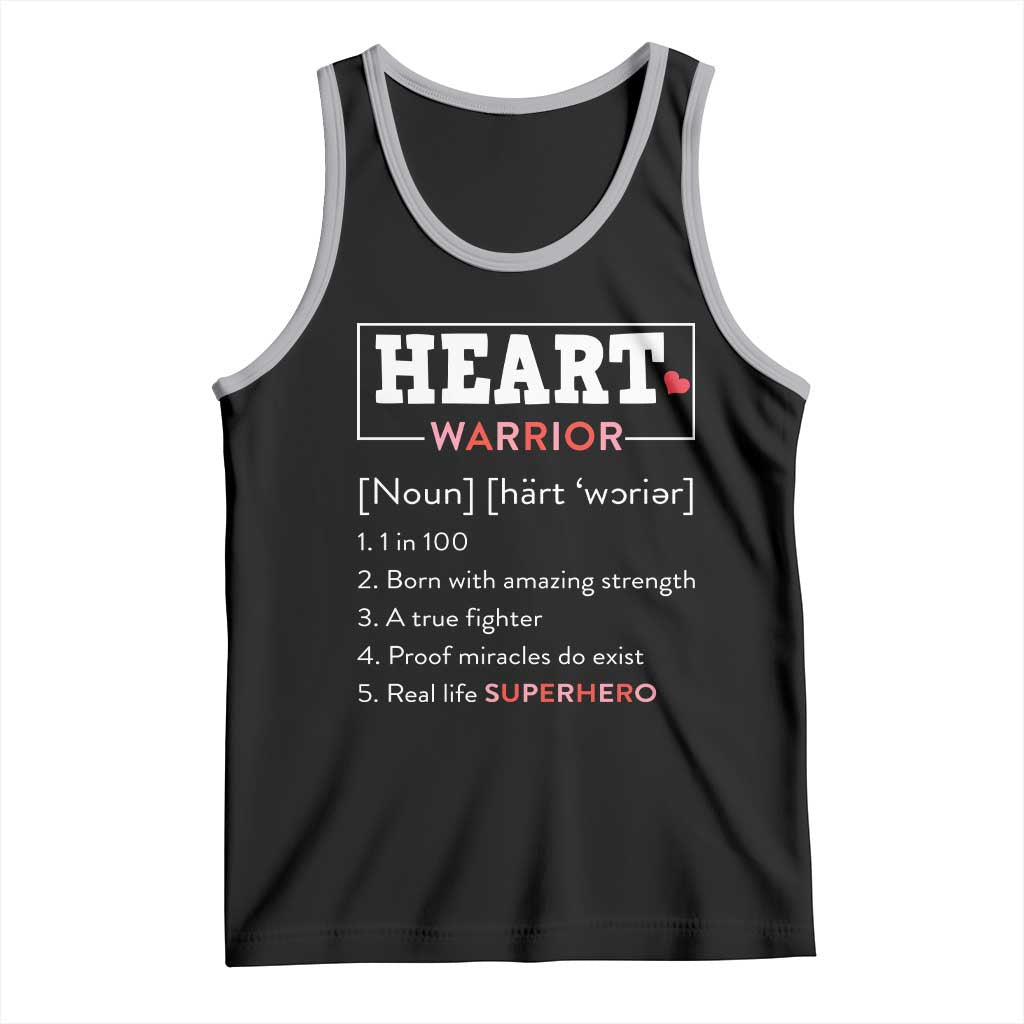 Heart Warrior Definition Tank Top Congenital Heart Disease CHD Awareness TS11 Black Athletic Heather Print Your Wear
