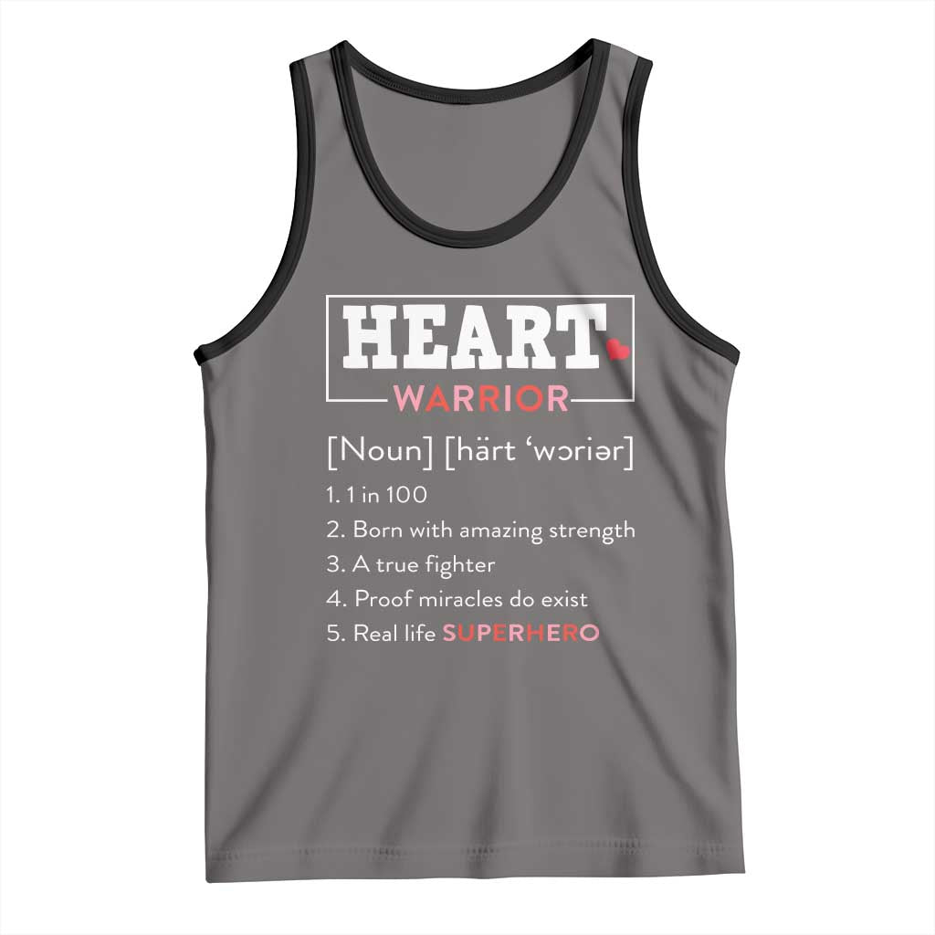 Heart Warrior Definition Tank Top Congenital Heart Disease CHD Awareness TS11 Deep Heather Black Print Your Wear