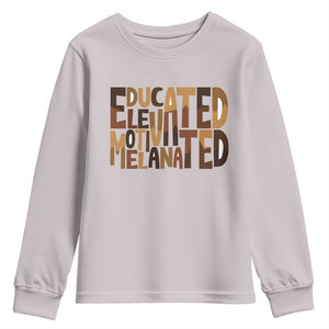 Educated Elevated Motivated Melanated Youth Sweatshirt Proud African American TS11 Ice Gray Print Your Wear