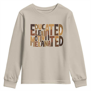 Educated Elevated Motivated Melanated Youth Sweatshirt Proud African American TS11 Sand Print Your Wear