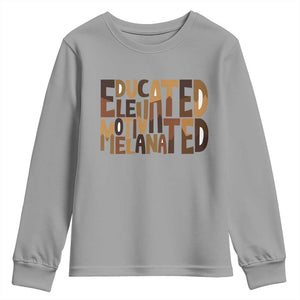 Educated Elevated Motivated Melanated Youth Sweatshirt Proud African American TS11 Sport Gray Print Your Wear
