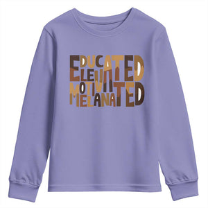 Educated Elevated Motivated Melanated Youth Sweatshirt Proud African American TS11 Violet Print Your Wear
