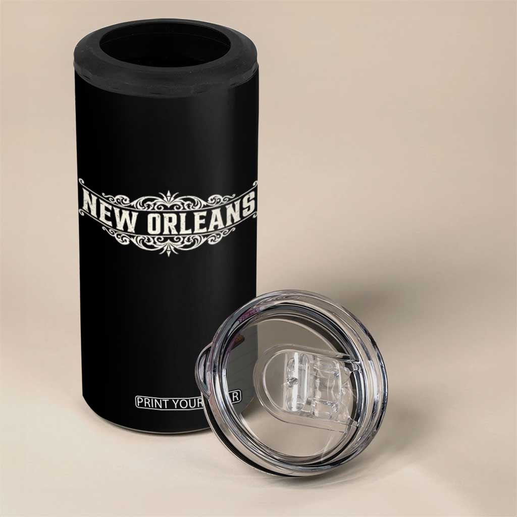 NOLA New Orleans Pride Vintage Scrollwork 4 in 1 Can Cooler Tumbler TS11 Print Your Wear